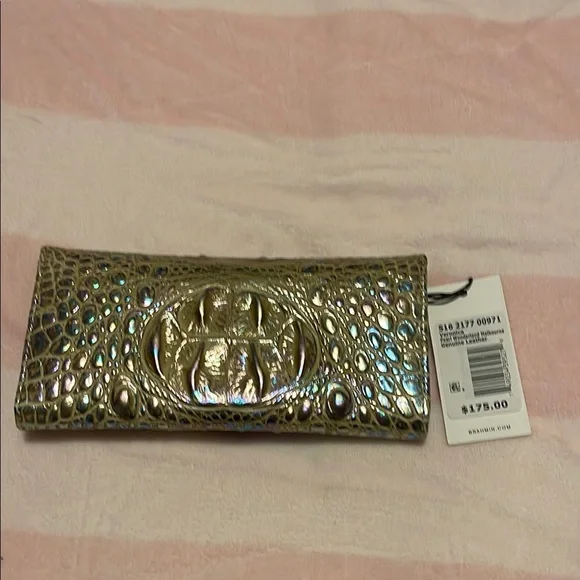 Brahmin Gold Crocodile Embossed Clutch - Picture 2 of 3